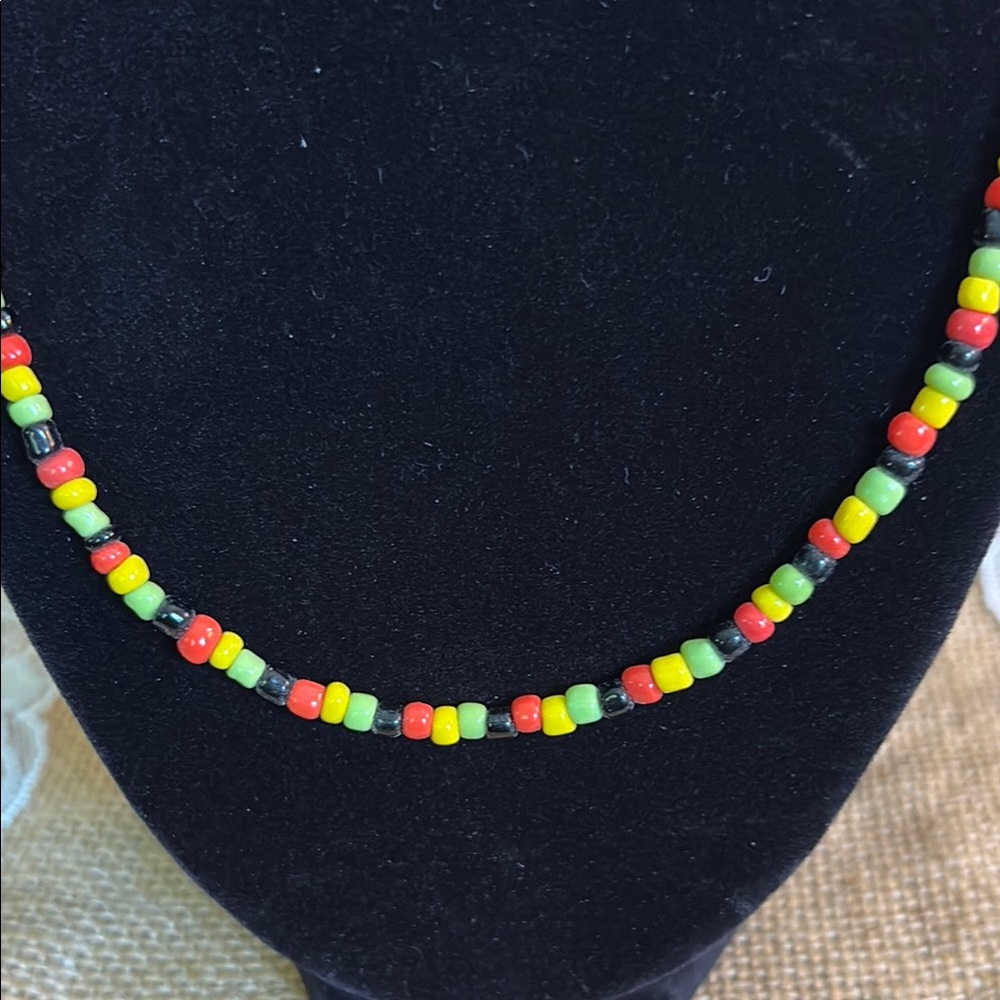 Colorful Beaded Necklace From Jamaica 🇯🇲